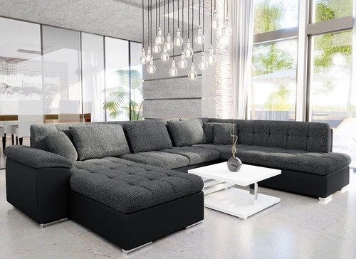 Shaped corner sofa bed with - sofa,