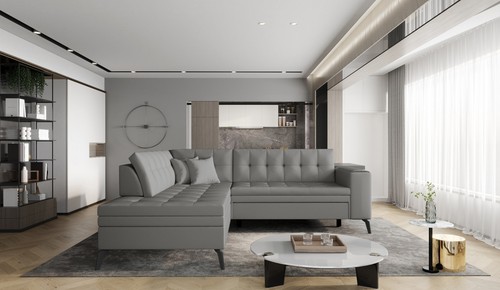 Lanvin grey corner sofa bed - bed, |