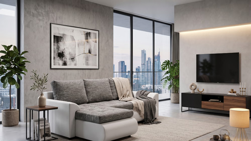 Denver corner sofa - bed, fabric
