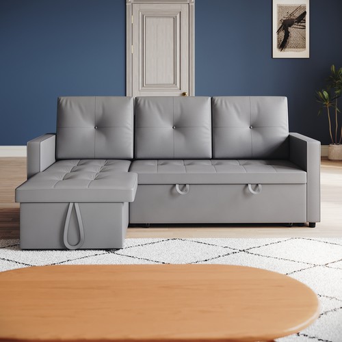 Seater sofa bed faux leather - seater,