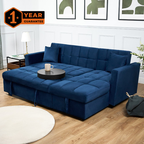 Velvet corner sofa bed with - velvet,
