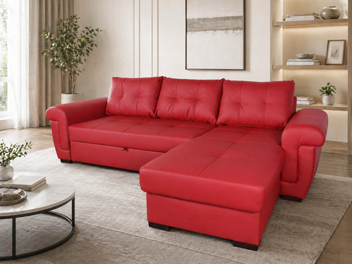 Red corner sofa bed - corner,