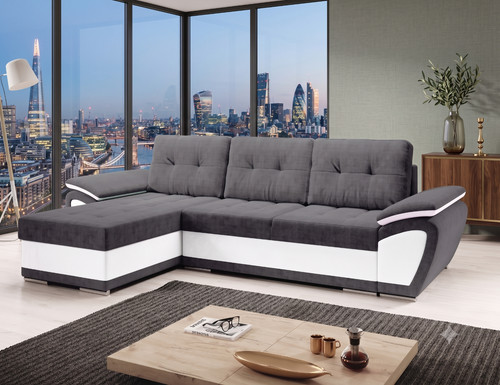 Apex grey white corner sofa - apex,